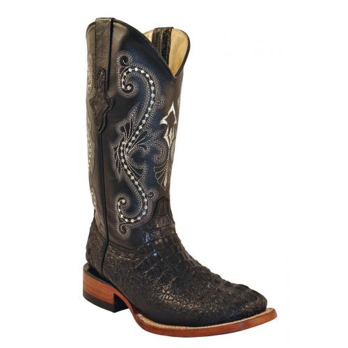 Ferrini Ladies 90393-04 Black Caiman Crocodile Print Boots