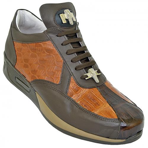 Mauri M733 Cognac / Brown Genuine Alligator / Mauri Leather Sneakers ...
