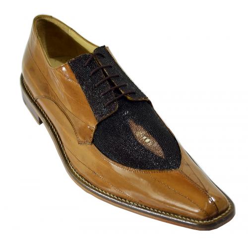 Belvedere "Milan" Camel / Brown Genuine Stingray  / Eel Shoes 2N4