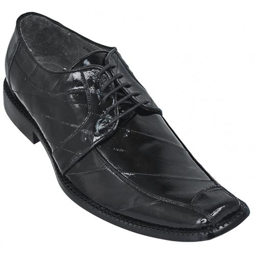 Los Altos Black All-Over Genuine Eel  Shoes 1Z060805-TIP