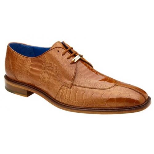 Belvedere "Siena" Burned Amber All-Over Genuine Ostrich Shoes 1463.