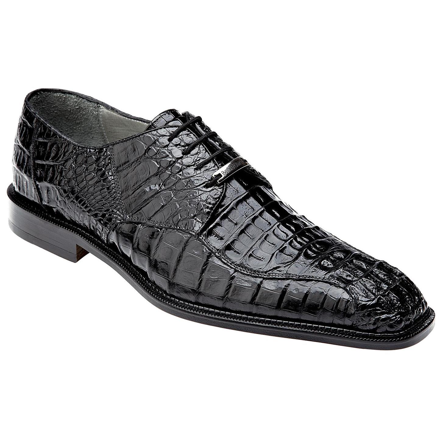 Buy Belvedere Chapo Black All-Over Genuine Hornback Exotic Crocodile Shoes