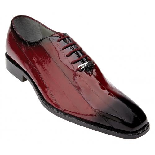 Belvedere Stella Antique Scarlet Red All-Over Genuine Eel Oxford Shoes ...