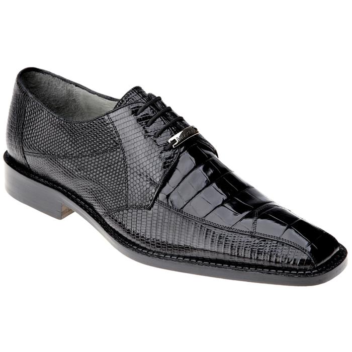 Belvedere Alcamo Black Genuine Alligator / Lizard Skin Oxford Shoes ...