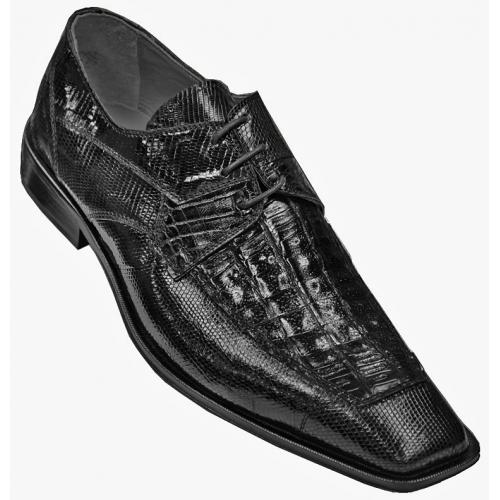 David Eden "Hugh" Black Genuine Crocodile / Lizard Shoes