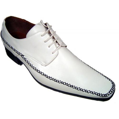 Sevasta Italiano White w/Black Stitching Leather Shoes # 1308 - $0.00 ...