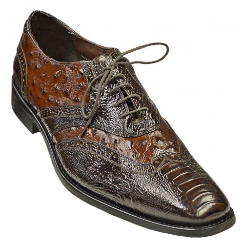Stacy Adams "Armento" All-Over Brown / Cognac Ostrich Print Shoes 24777