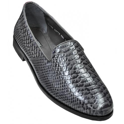 Stacy Adams "Sabato" Grey Python Snake Skin Print Loafer Shoes