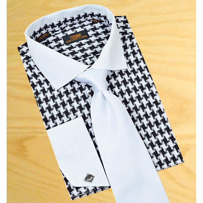 Cotton Dress Shirt With White Spread ...