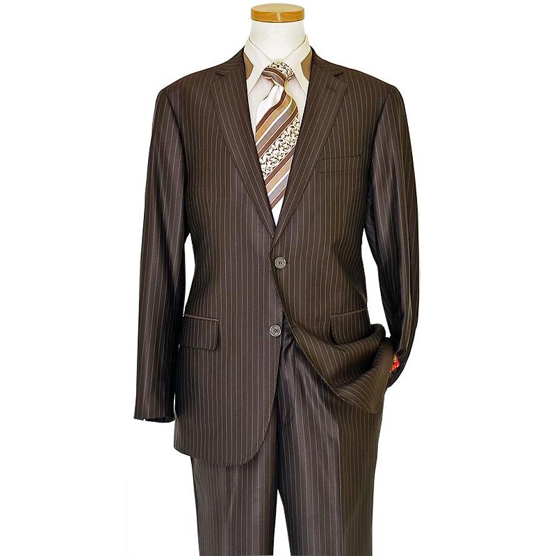 chocolate pinstripe suit