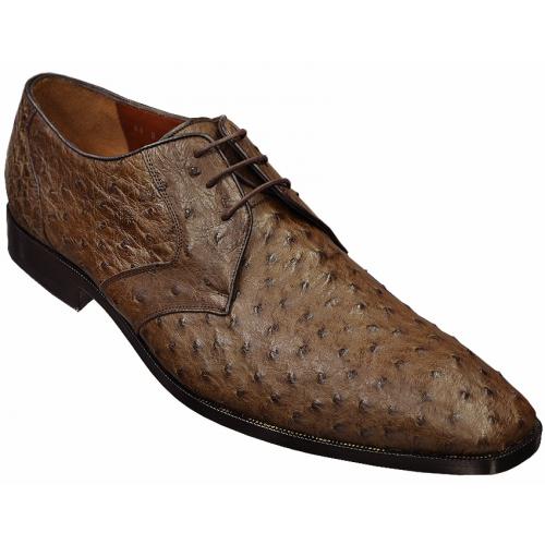 Los Altos Brown All-Over Genuine Ostrich Shoes ZV080307