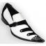 Fiesso Black/White Diagonal Suede Genuine Leather Loafer Shoes With Metal Tip  FI6385