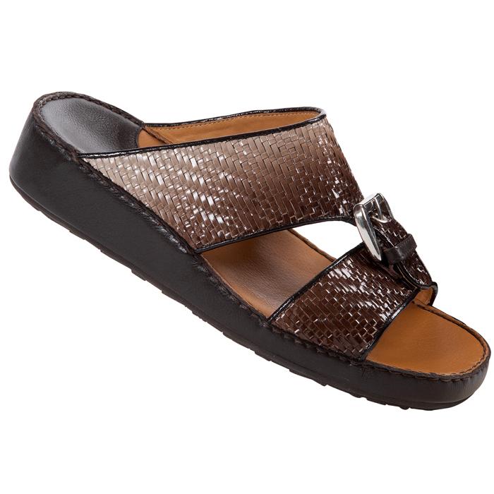 Mauri 1591 Brown Genuine Woven Leather Platform Sandals - $499.90 ...