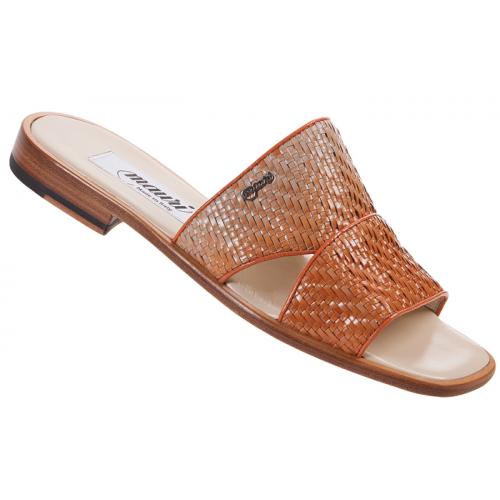 Mauri "1352/3" Beige / Orange Genuine Woven Leather Sandals