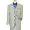 Extrema Light Grey With Royal Blue / Brown / Cream Windowpanes Super 140's Wool Vested Suit HA00219