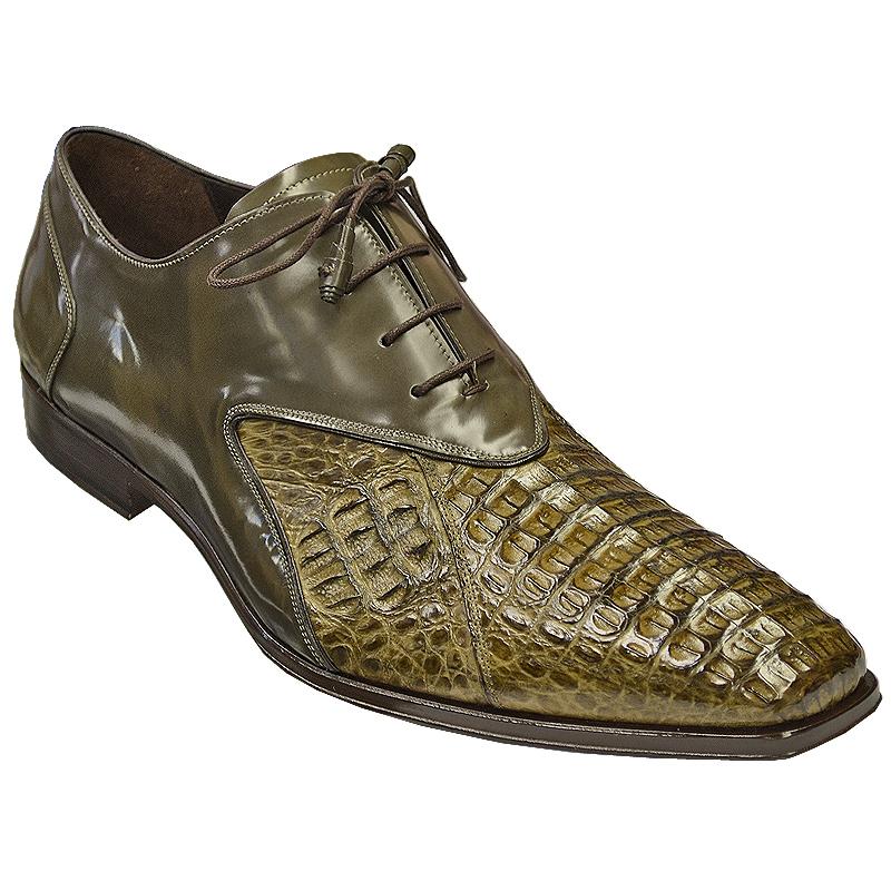 Mezlan Bergen Olive Green Genuine Hornback Crocodile / Lambskin Shoes ...