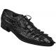 Upscale Menswear Custom Collection Black All Over Genuine Hornback Crocodile Tail Shoes 1ZV80105 (T)