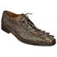 Upscale Menswear Custom Collection Brown All Over Genuine Hornback Crocodile Tail Shoes  1ZV080107 (T)