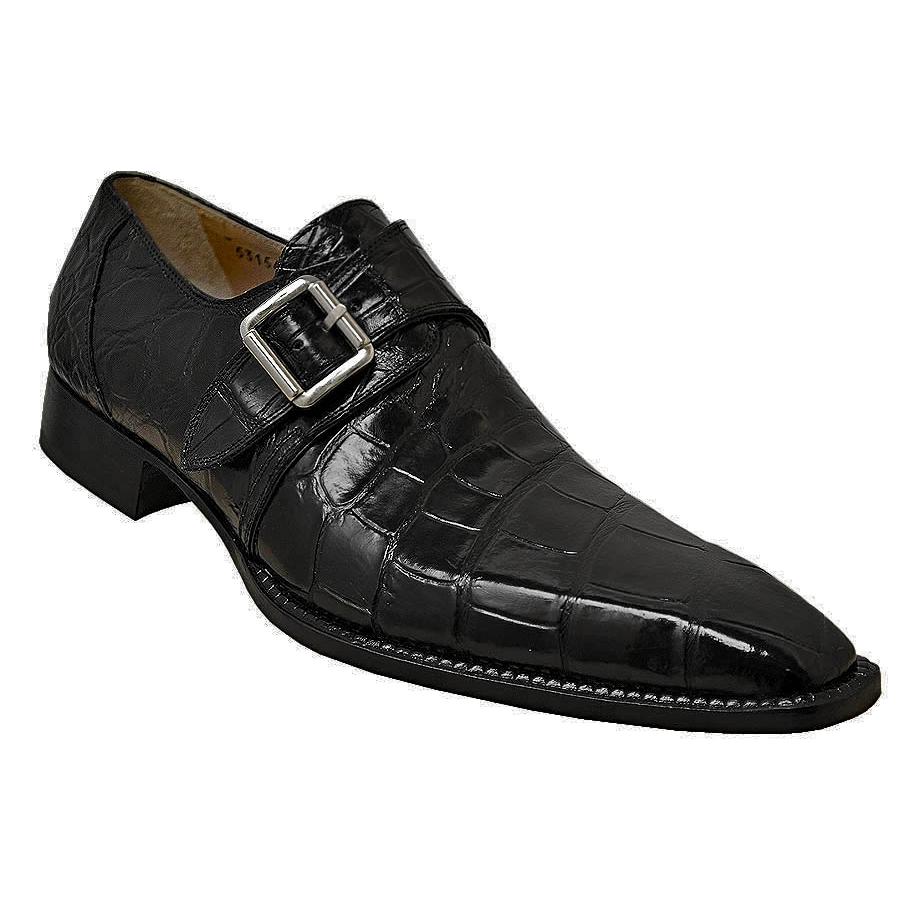 Mauri 53154 Black Genuine All-Over Alligator Skin Loafer Shoes With ...