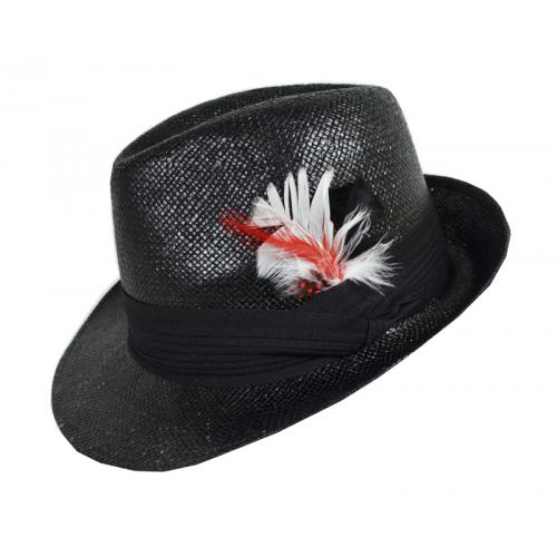 Winner Black Straw Fedora Dress Hat