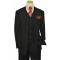 Luciano Carreli Solid Black Super 150'S Wool Vested Wide Leg Suit 6291-001