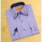 Manzini White / Purple Stripes With Black / White  Paisley Design Double Layered High Collar 100% Cotton Dress Shirt  MZO-10