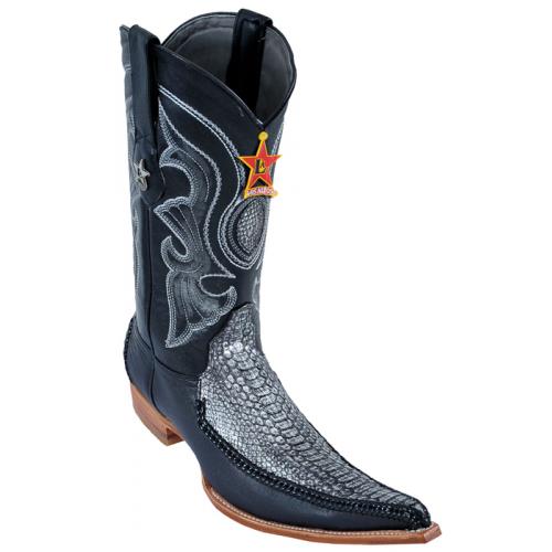 Los Altos Silver Genuine Braid Stitch Python  W / Deer 6X Pointed Toe Cowboy Boots 96TR5736
