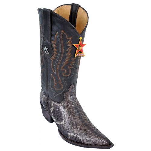 Los Altos Rustic Brown Python  3X Toe W / Cowboy Heel Boots 95V5785
