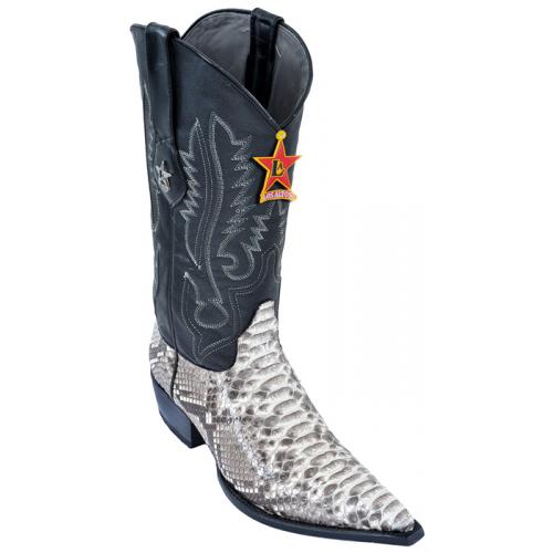 Los Altos Natural Python  3X Toe W / Cowboy Heel Boots 95V5749