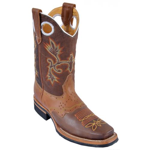 Los Altos Brown & Honey Grasso W/Leather Sole Rodeo W/Saddle  Boots 8113807