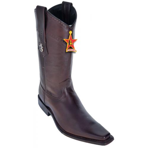 Los Altos Brown Vergel & Basket Weave Teju & Eel Square Toe Cowboy Boots 738907