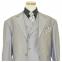 Extrema Solid Metallic Grey Super 120's Sharkskin Wool Vested Suit SI10237 / SI10238