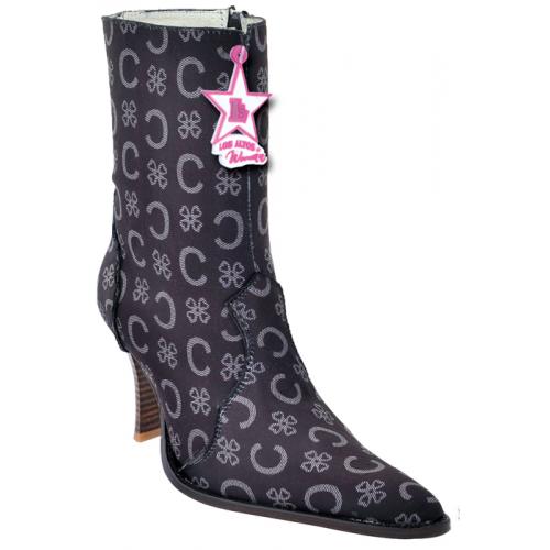 Los Altos Ladies Black Fashion Design Ankle Boots With Zipper 36C5305