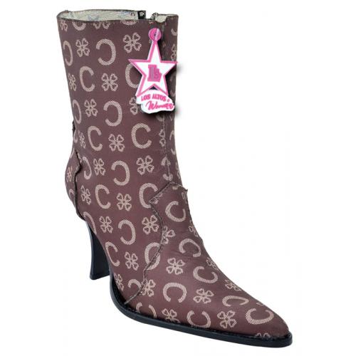 Los Altos Ladies Brown Fashion Design Ankle Boots With Zipper 36C5307