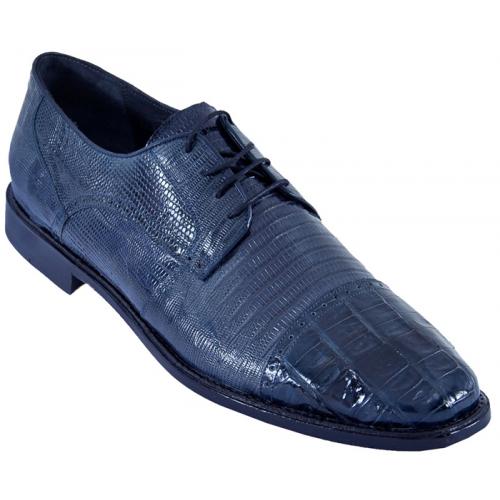 Los Altos Navy Blue Genuine All-Over Crocodile Belly & Lizard  Shoes ZV093710