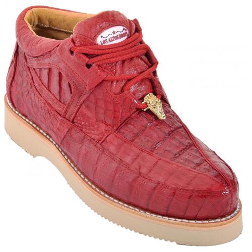 Los Altos Red Genuine All-Over Crocodile Shoes Casual  ZA060112
