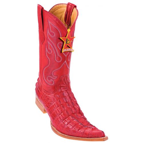 Los Altos Red All-Over Aligator Print 6X Toe Cowboy Boots 3960112