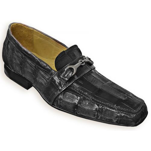David X "Fredo" Black Genuine All-Over Crocodile Loafer Shoes