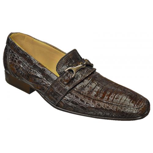 David X "Fredo" Brown Genuine All-Over Crocodile Loafer Shoes