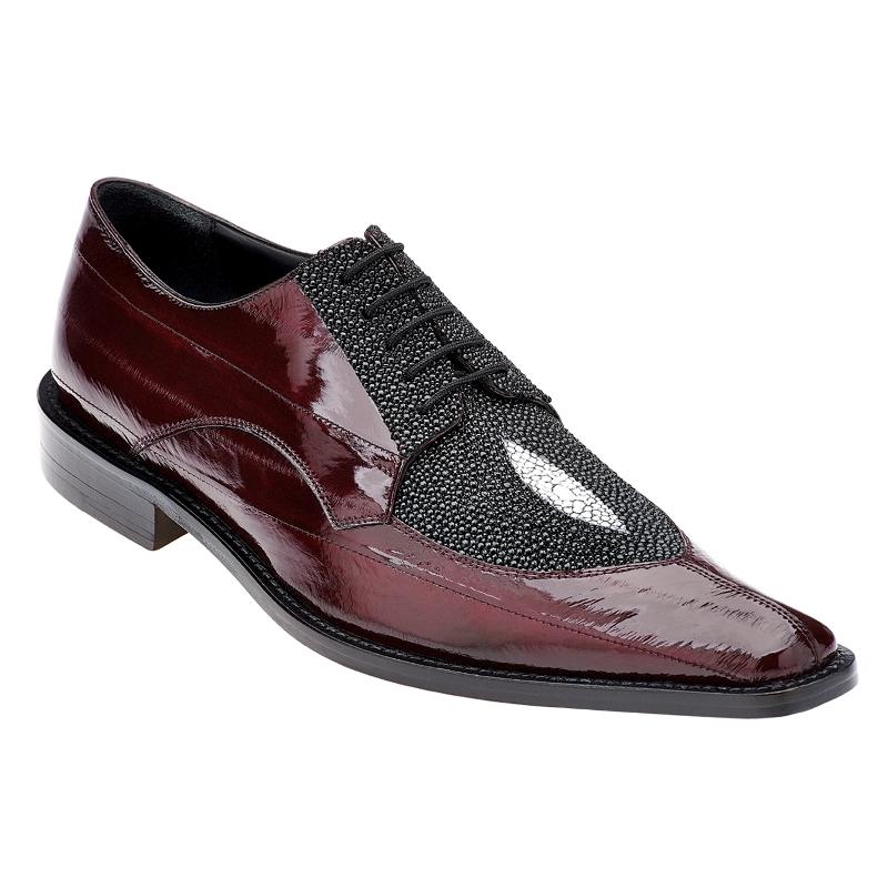 Belvedere Milan Scarlet Red / Black Genuine Stingray / Eel Oxford Shoes ...