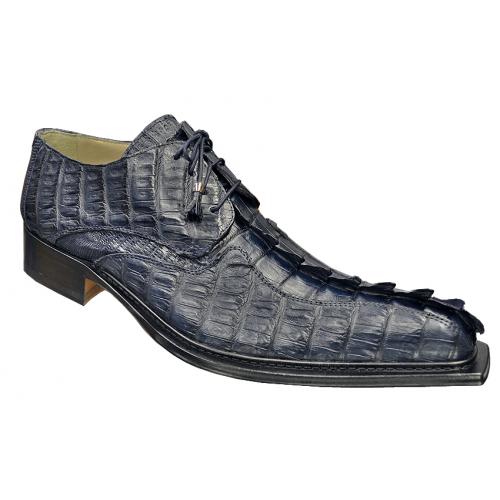Fennix Italy 3237 Navy Blue Genuine Hornback Crocodile Tail / Lizard Shoes