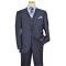 Bertolini Navy Blue With Sky Blue Wool & Silk Blend Super 140'S Vested Suit 79407