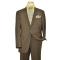 Vincenzi Brown With Cognac / Canary Yellow Pinstripes Wool & Silk Blended Super 140'S Suit V83800