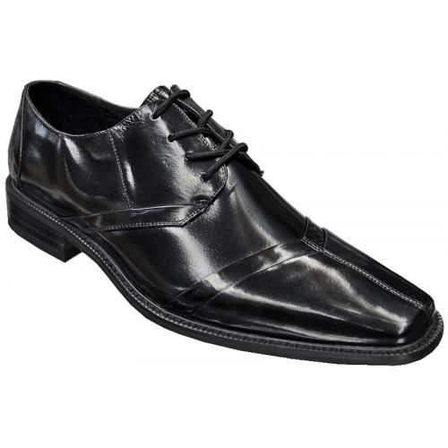 Stacy Adams "Rochester" Black Pleated Leather Dress Shoes 24849-001