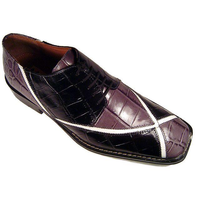Marco Vicci Black and Gray Men's Alligator Shoes | Upscale Menswear