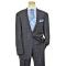 Sergio Martini Charcoal Grey / Sky Blue Windowpanes Super 140's Wool Vested Suit  JE803470/4