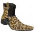 Fiesso Black / Leopard Hair Genuine Leather Boots With Zipper On The Side FI6746