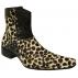 Fiesso Black / Leopard Hair Genuine Leather Boots With Zipper On The Side FI6746