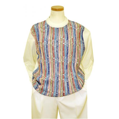 Pronti Cream / Pink / Blue / Tan Knitted Sweater K6039