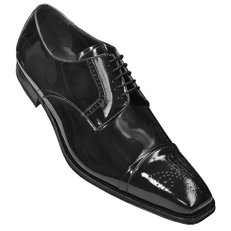 Mezlan Duke II Black Genuine Patent Leather Oxford Dress Shoes 12927 ...
